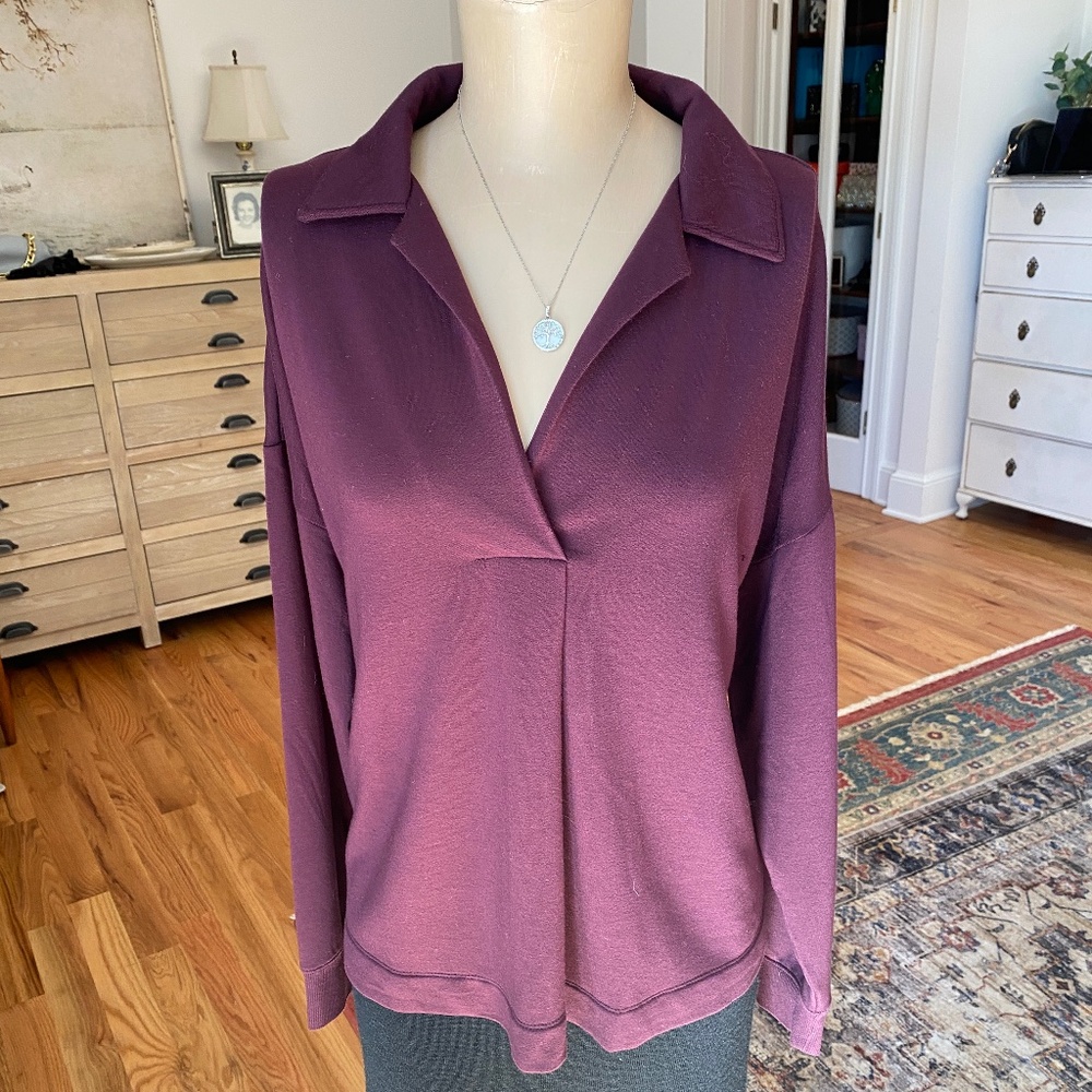 Lou & Grey Burgundy Long Sleeved Shirt - Size L